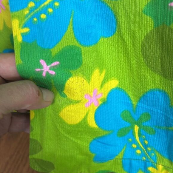 Vintage Kaikamahine Honolulu Green 60’s Tropical Hawaiian Floral Medium EUC - Picture 5 of 10